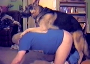 Shapeless mature zoophile fucks a dog